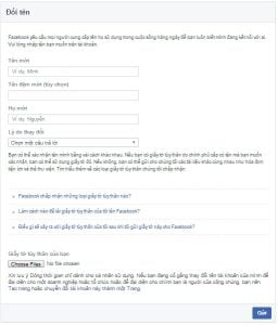Hướng dẫn đổi tên Facebook khi chưa đủ 60 ngày 2