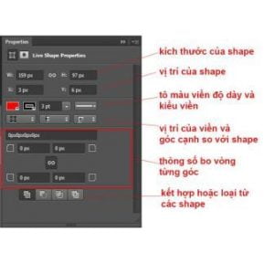 Các tùy chỉnh trong Properties Panel