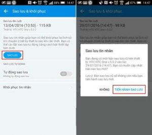 Sao lưu tin nhắn Zalo